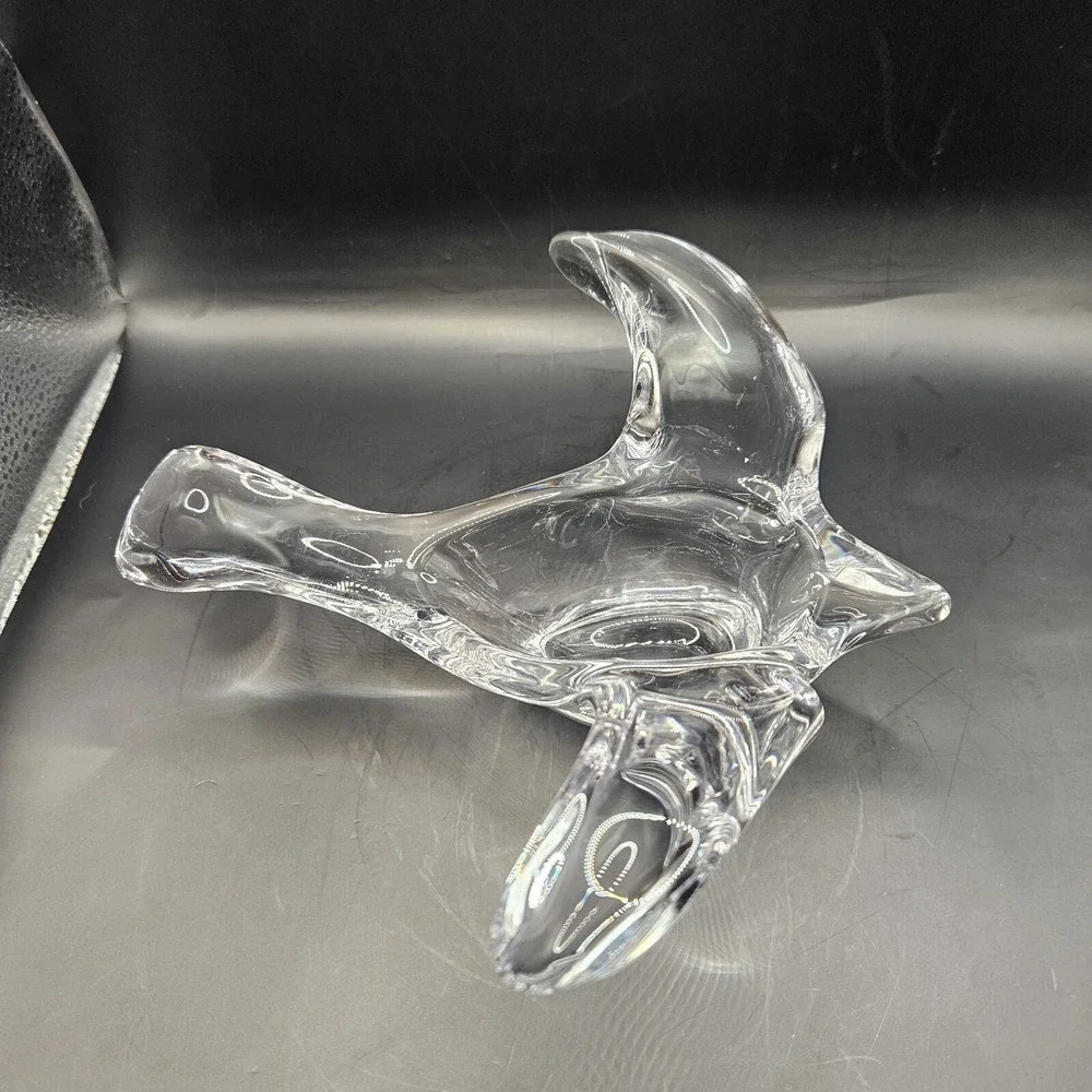 Vtg 1980's Princess House Lead Crystal Dove Bird Voltive Candle Holder